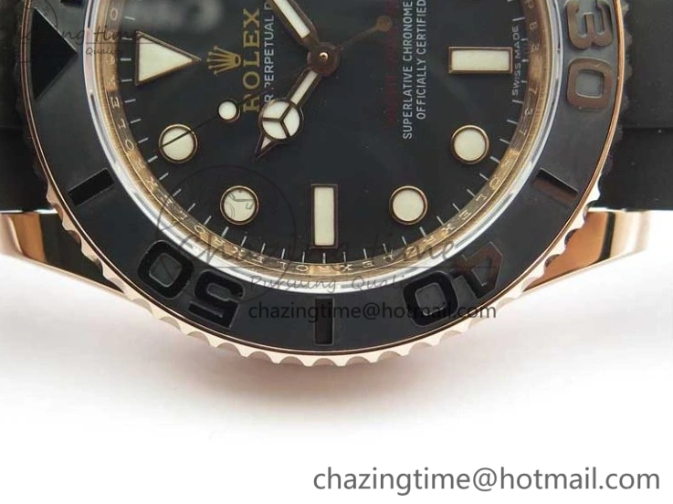 MiroTime 0308 Yacht-Master 116655 RG Wrapped D1F 1:1 Best Edition Black Ceramic Bezel 904L Steel on Oysterflex Rubber Strap A Fashionable 3060